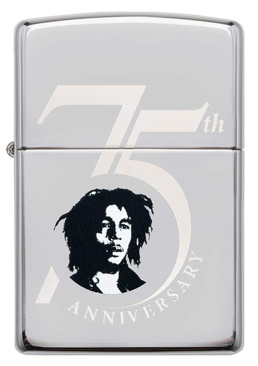 ZIPPO - Bob Marley™ ©, High Polish Chrome - refillable petrol storm lighter in high-quality gift box.
