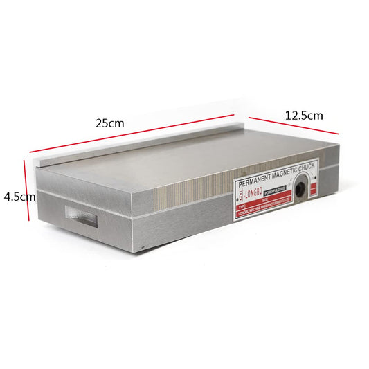 125X250MM High Precision Permanent Magnetic Chuck, Uniform Magnetic Force, Rectangular Magnetic Clamping Plate for Surface Table Drilling Machines
