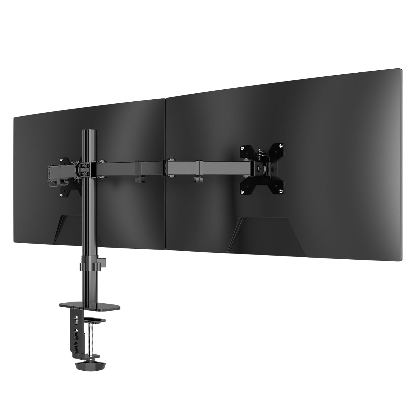 Pholiten monitor arm for 13-27 inch LED LCD screen up to 10 kg, dual monitor mount, height adjustable swivel tilt desk monitor stand, max VESA 100x100mm.