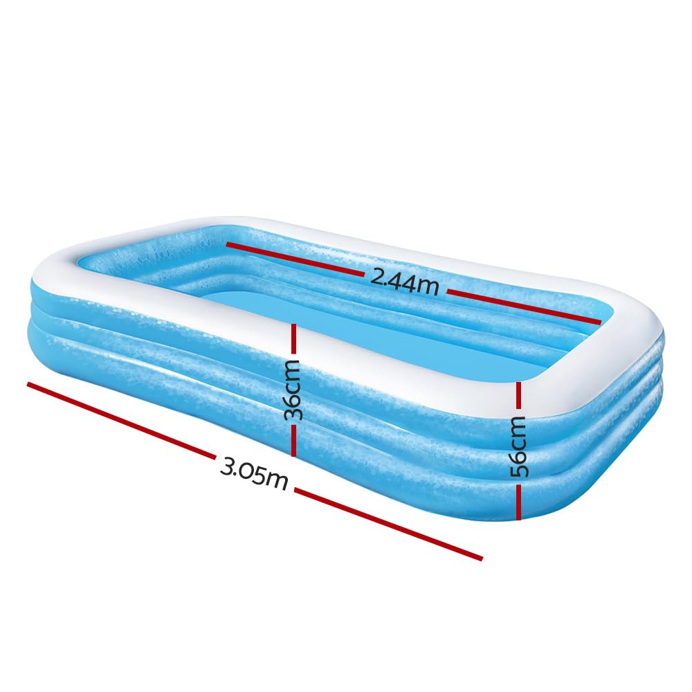 Bestway Family Pool Deluxe, inflatable kids paddling pool 305 x 183 x 56 cm.