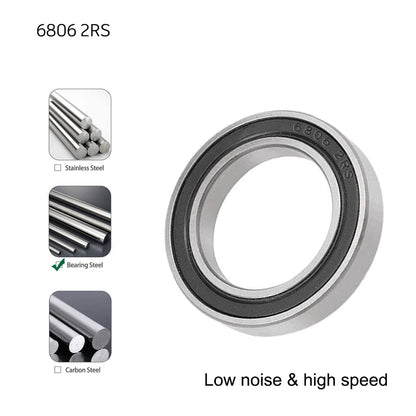 10 pieces 6806 2RS ball bearings 30 mm x 42 mm x 7 mm double sealed deep groove ball bearings for DIY, lathes, motors, 3D printers, milling machines, various mechanical devices, etc.
