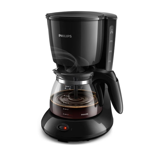 Philips HD7461/20 New Daily Coffee Machine Aroma-Swirl with Auto Shut-Off, Glass Carafe, White/Black