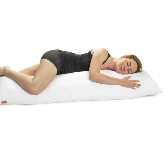 Side sleeper pillow 40 x 200 cm, body pillow with 100% soft microfiber cover, guaranteed fill quantity, 60 degree washable, Ökotex certified.