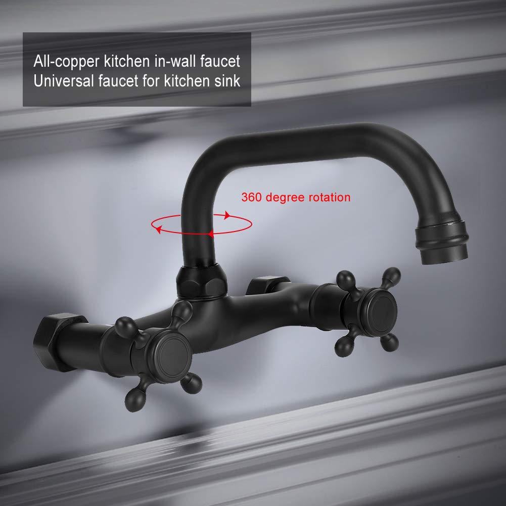 Tomotato Bathtub Faucets, Wall Mounted Bathtub Double Handle Hot and Cold Water Faucet 360° Rotatable Faucet for Shower and Bathtub (Type A)