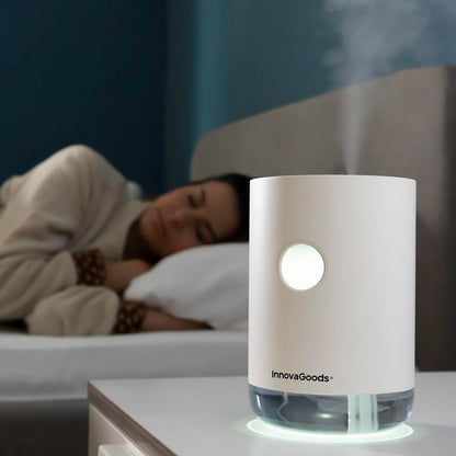 InnovaGoods® Vaupure ultrasonic humidifier quickly and easily humidifies the air, rechargeable and elegantly designed, ideal for home and work.