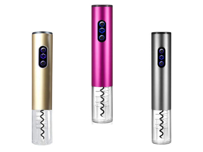 Corkscrew, Bi-Comfort Electric Wine Opener, Automatic Bottle Opener, Wine Bottle Opener Luxury Gift Set includes foil cutter, wine pourer, and vacuum wine stopper.
