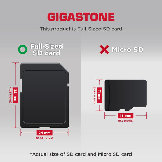 GIGASTONE 32GB SDHC memory card 2-pack, Camera Pro, up to 100 MB/s, compatible with Canon Olympus digital cameras, Full HD video recording, A1 V10 UHS-I U1 Class 10.