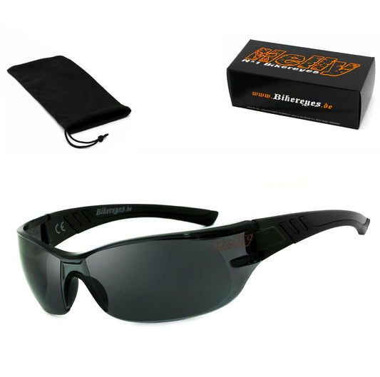HELLY® - No.1 Bikereyes® | Motorcycle sunglasses | fog-free, windproof, shatterproof | TOP wearing comfort | Glasses: i-cut (smoke [583])