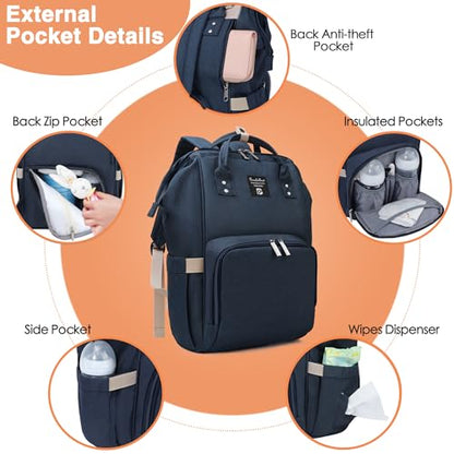 Pomelo Best Baby Diaper Bag stylish backpack with changing mat multifunctional water resistant Large Capacity Backpack for on the go
