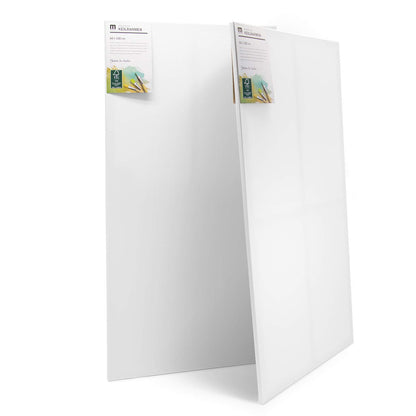 Set of 2 artist canvases for painting, each 60x120cm. The blank, white canvas is made of 100% cotton and stretched around FSC® wooden stretcher bars with 17mm thickness, 280gsm, double primed in white.