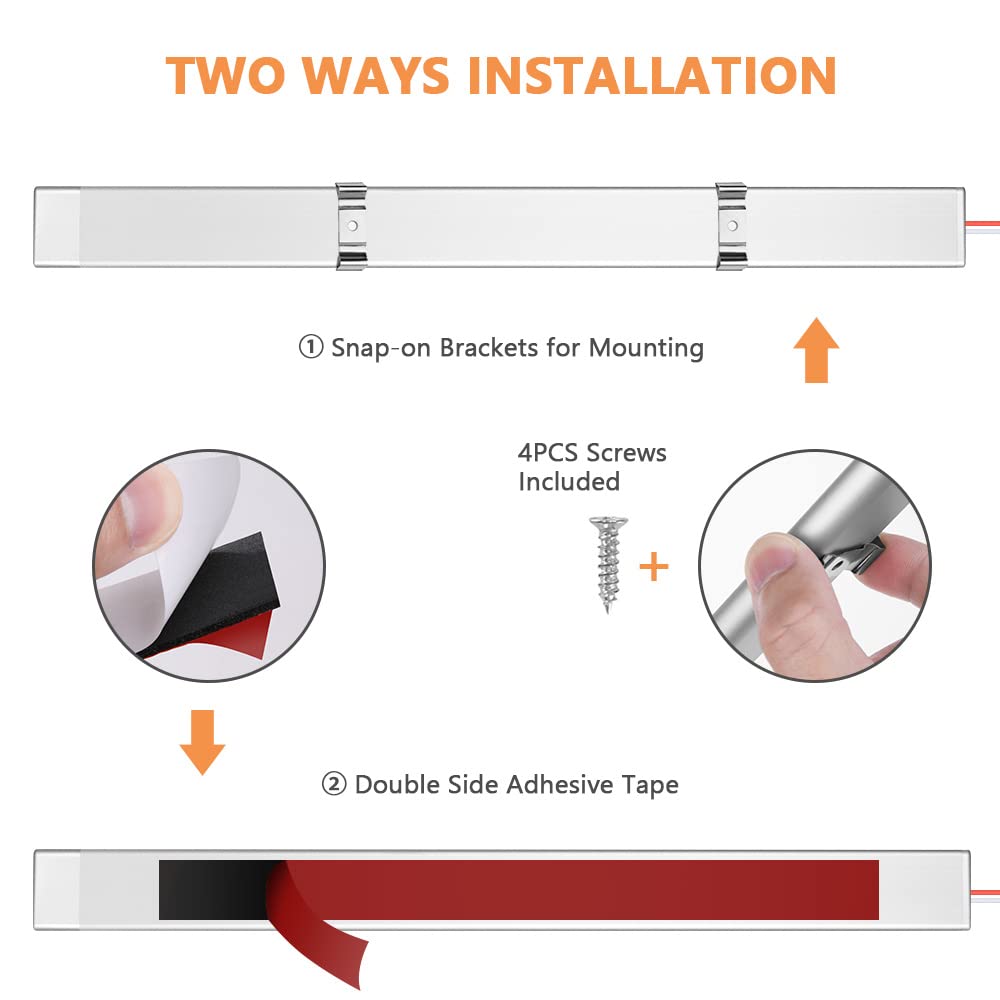 URAQT 168 LED Interior Lighting, 2 Pack LED Strip 2000LM 10W 12V Led Lamp RV LED Interior Light Strip Vehicle Lighting Strip with Switch for Car RV Van Bus Caravan Boat Kitchen Bathroom Bar Truck