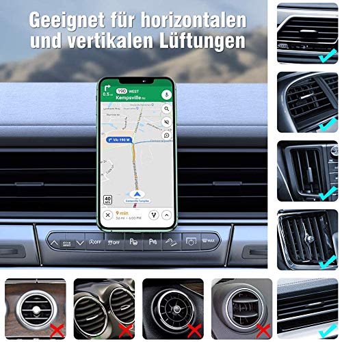 Miracase Magnetic Car Phone Holder with 6 Strongest Magnets Universal Car Smartphone Mount for iPhone 16 Pro Max/15/14/13/12/11/SE/XS/XR/X/8/7/ Samsung/Huawei etc.