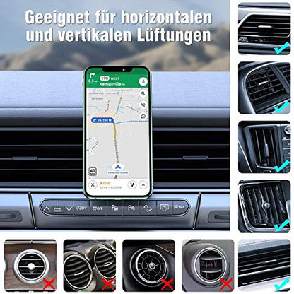 Miracase Magnetic Car Phone Holder with 6 Strongest Magnets Universal Car Smartphone Mount for iPhone 16 Pro Max/15/14/13/12/11/SE/XS/XR/X/8/7/ Samsung/Huawei etc.