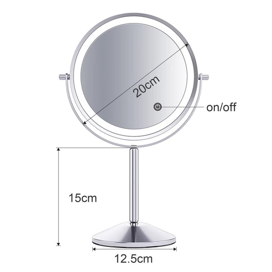 ILLUMAXINF LED Lighted Makeup Mirror with 10x Magnification, 360°Rotation Vanity Mirror with 3 Light Colors, Touch Switch Round Mirror for Bathroom and Home.