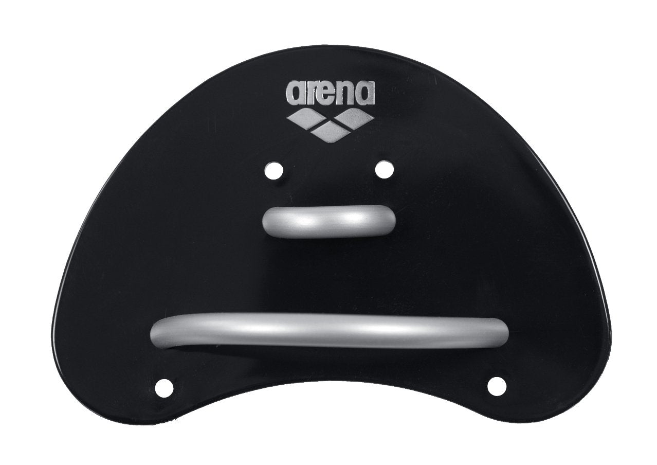 arena 95251 Unisex Swimming Competition Training Aid Finger Paddle Elite for Forearm Strength Training, Black-Silver (55), S & Unisex Swim Cap Classic Silicone, Black-Silver (55), One Size