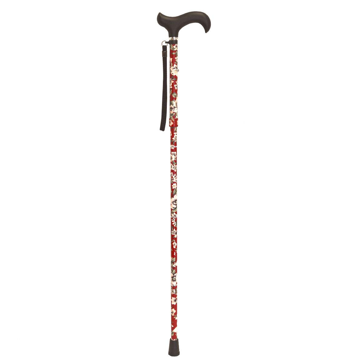 KMINA PRO - Floral Walking Cane for Women, Elegant, Adjustable Height Aluminum, Men's Adjustable, Red Extendable.