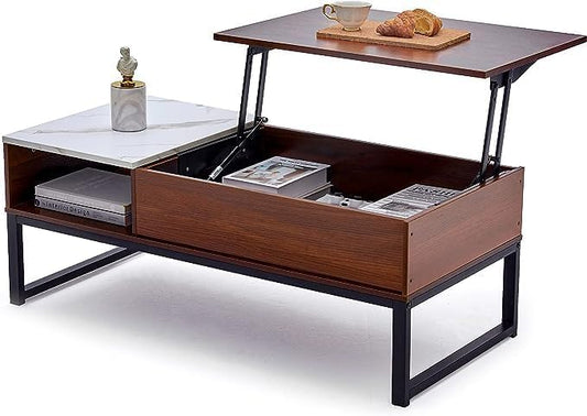 Aiorber height-adjustable coffee table is multifunctional with storage and height adjustment. Smart extendable sofa table, waterproof - 110 x 41 x 50 cm.