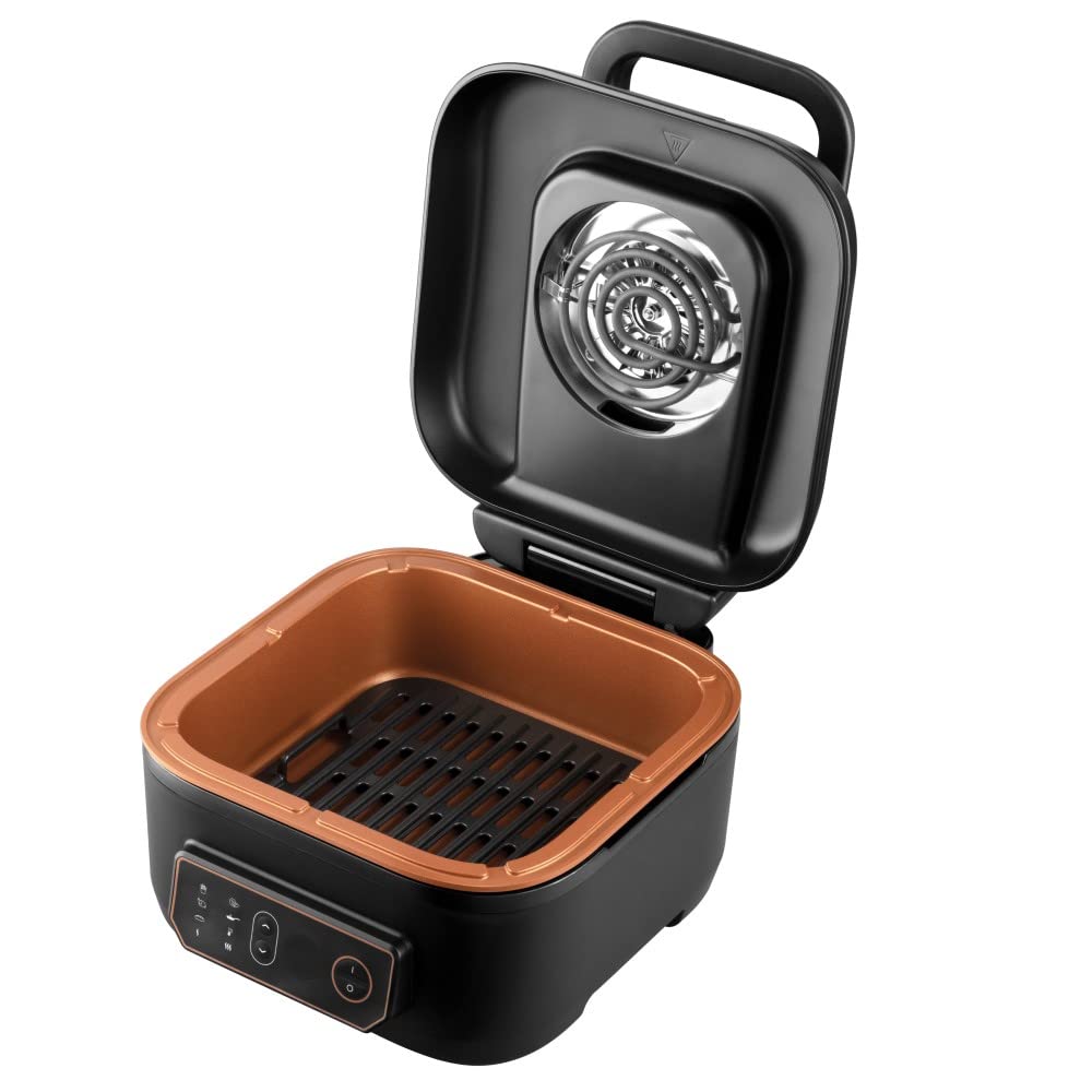 Russell Hobbs XL 5.5L Hot Air Fryer [Air Fryer/Grill/Multicooker] Rapid Air (dishwasher safe, top & bottom heating, no shaking, slow cooking, baking, frozen pizza Ø 30cm) SatisFry 26520-56