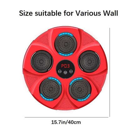 INMORVEN Music Box Machine, Punching Bag Kids Wall Mount for Boxing Equipment 15.7 Inches, Smart Electronic for Home, Focus Agility Training for Kids and Adults (Red)