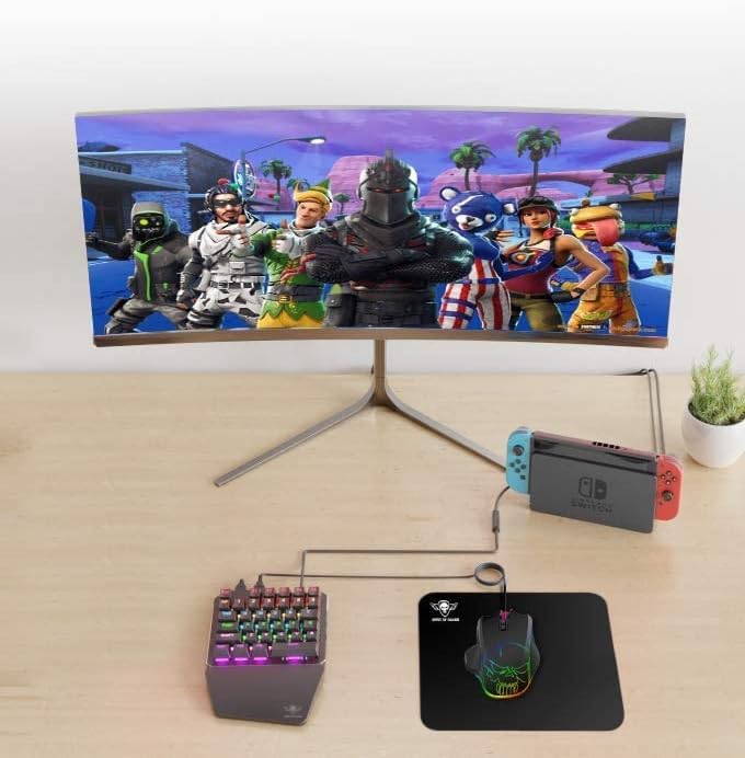 Spirit of Gamer - Xpert G700 - Adapter combined RGB - keyboard and mouse set for PS4, XBOX ONE, PC - mechanical keyboard with one hand - mouse 7 buttons 3200 DPI