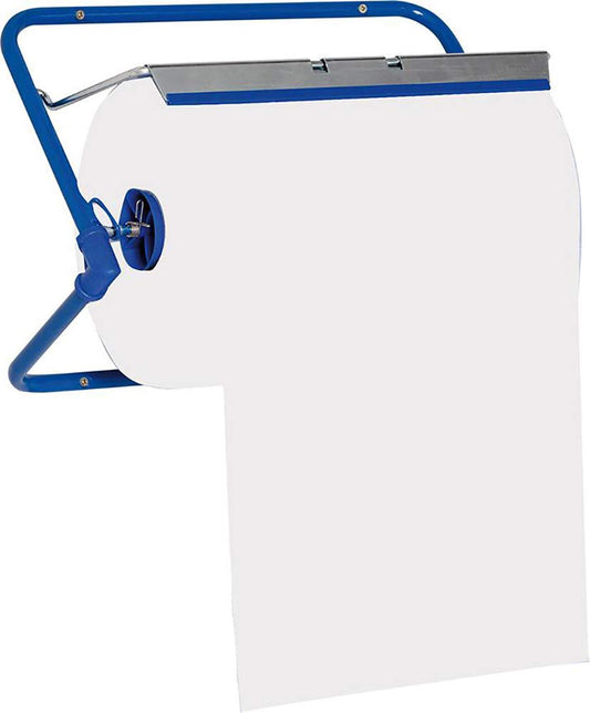 Funny AG-522 wall mount for shop towels, metal blue, fits rolls up to 40 cm wide.