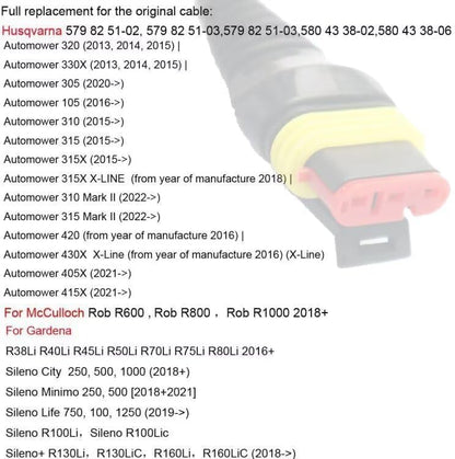 ENJOY-UNIQUE 28V 1.3A power supply adapter charger cable for robotic lawnmower compatible with Gardena R38Li R40Li R45Li R50Li R70Li R75Li R80Li 2016+, Sileno City/Life/Minimo 2018+, McCulloch Rob R600 R800 R1000