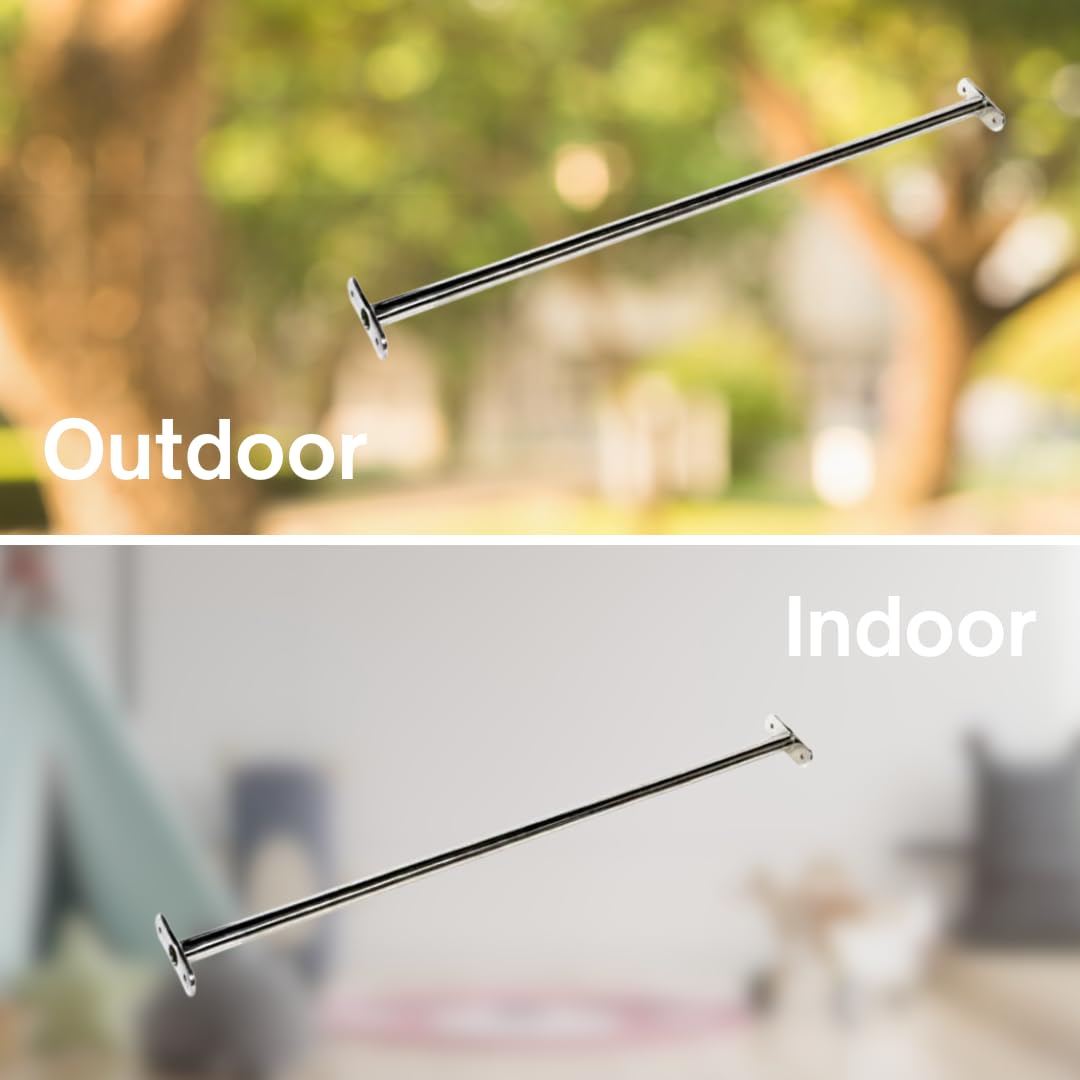 h2i Monkey bar for kids | Length 125 cm | Stainless steel bar | for garden & kids' room | Pull-up bar for outdoor & indoor | Stainless steel bar for gymnastics