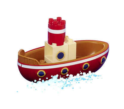 BIG-Waterplay - Peppa Pig Holiday - Outdoor water toy with large water slide, BIG-Bloxx building blocks, hand crank & Peppa Pig figures, for children ages 3-7.