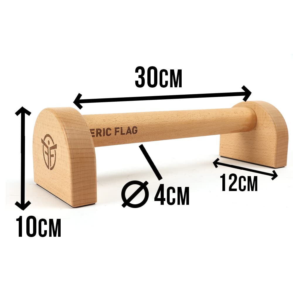 Eric Flag Handstand Handles - Premium Parallettes, Wooden Push-Up Handles for Fitness, Gym, Calisthenics & Yoga - Wooden Parallettes Calisthenics Non-Slip, Push Up Bars for Indoor and Outdoor