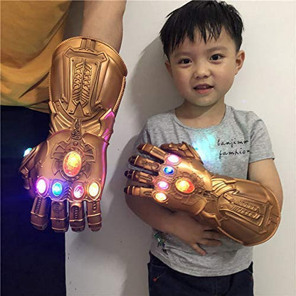 UrMsun Iron Man Infinity Gauntlet for Kids with 2 spare batteries, Iron Man Glove LED with Kids Stones.