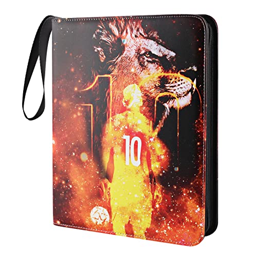 Football card collection album, 9 pockets, holds 900 football cards. Large collector's album with card holder sleeves in black.