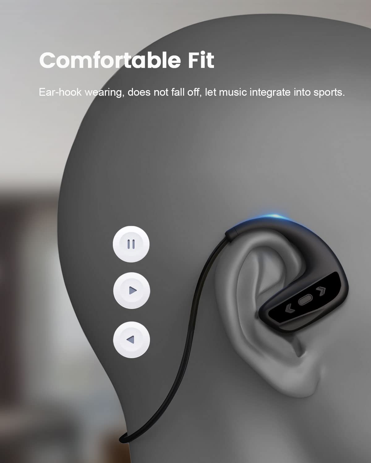 CYBORIS waterproof swimming headphones, Bluetooth in-ear IPX8 MP3 headphones 16GB - With bone conduction waterproof speakers, wireless sport headphones for running, diving, swimming