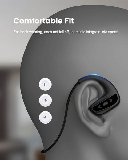 CYBORIS waterproof swimming headphones, Bluetooth in-ear IPX8 MP3 headphones 16GB - With bone conduction waterproof speakers, wireless sport headphones for running, diving, swimming