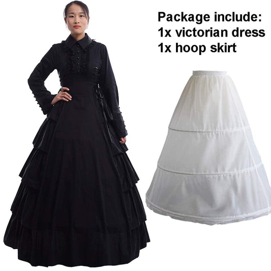 GRACEART Women's Gothic Victorian Dress Renaissance Maxi Costume (M)