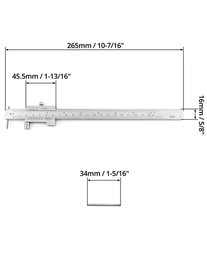 QWORK® Vernier Caliper, 0-20 cm, Stainless Steel Marking Tools