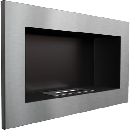 Short bio fireplace, decorative wall fireplace Golf black Closed 374mm x 648mm TÜV - Rheinland tested