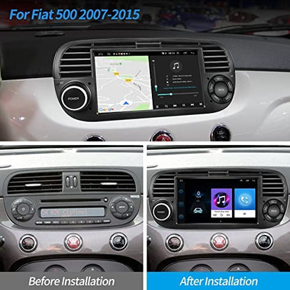 Android car stereo for FIAT 500 2007-2015 with navigation, Podofo 7 inch car radio Bluetooth with touch screen display/GPS/WiFi/RDS/FM/steering wheel control/Mirror Link for Android/IOS + Canbus