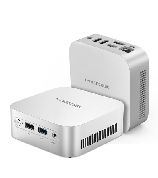 Magcubic Mini PC N150 (4C/4T, up to 3.6GHz) supports 16GB RAM 512GB M.2 SSD Mini PC Windows 11, Mini Computer 4K@60HZ UHD Dual Display HDMI+DP 1.4/Dualband WiFi/BT4.2/RJ45 for business, home theater.