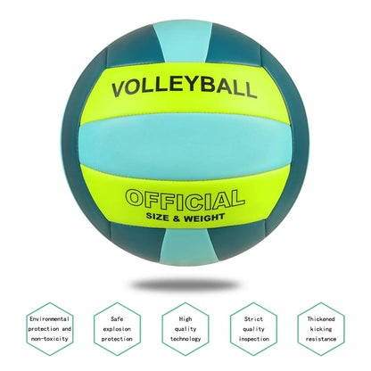 PECOGO Volleyball Size 5 PU Leather Soft Indoor Outdoor Volleyballs Sports Training Game Ball for Beginners, Teens, Adults, 8.2