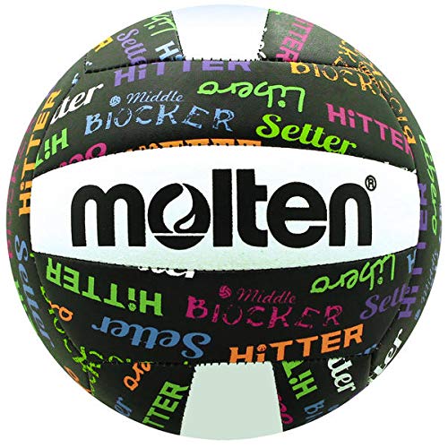 Molten Volleyball Positions Recreational Volleyball, Black/Neon colors, official product, MS500-VBP