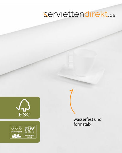 serviettendirekt.de EVERYTHING FOR THE SET TABLE | Airlaid tablecloth roll 118 cm x 40 m 1 piece/roll roll material tablecloth tablecloth material on a roll (White Airlaid 40m)