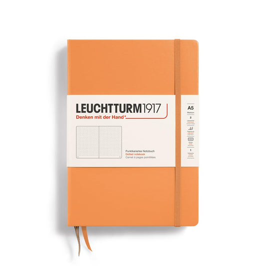 Lighthouse1917 369780 Notebook Medium (A5), Hardcover, 251 numbered pages, Apricot, dotted.