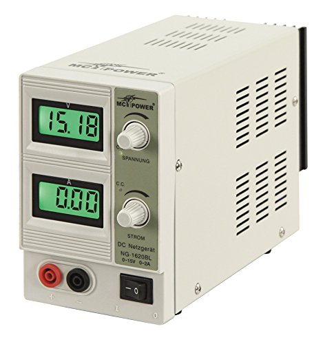 MC POWER - Laboratory power supply | NG-1620BL | adjustable 0-15 V, 2 A, 2x illuminated LCDs, 30 W