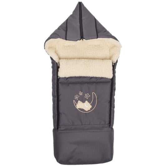 Winter footmuff for stroller car seat sleigh bag lambskin footmuff cuddle bag winter footmuff 40 x 90/110 cm (anthracite)