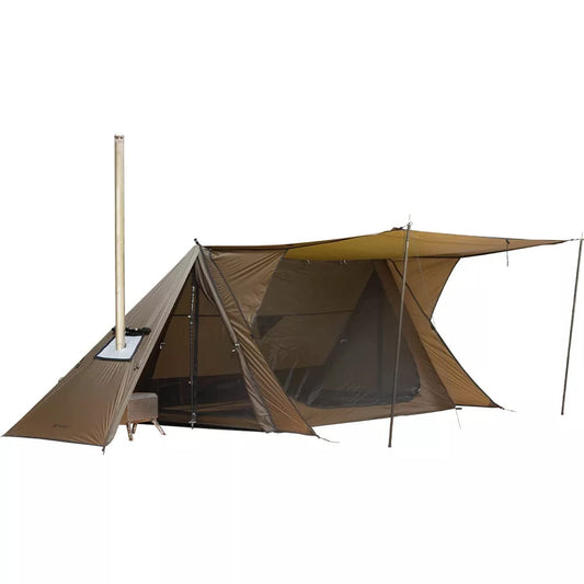 Camping Hot Tent with Stove Jack, POMOLY STOVEHUT 20 Shelter with two tarp poles and tent poles for 1-2 person hiking, hunting, backpacking.
