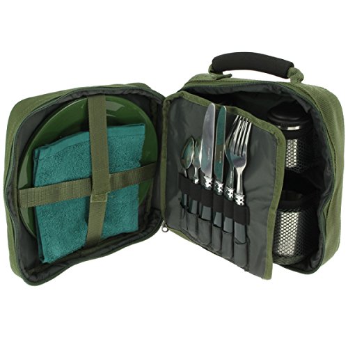 13-piece Deluxe G8DS® camping cookware, cups, and utensils for 2 people. Cookware camping utensil set for survival outdoor use.