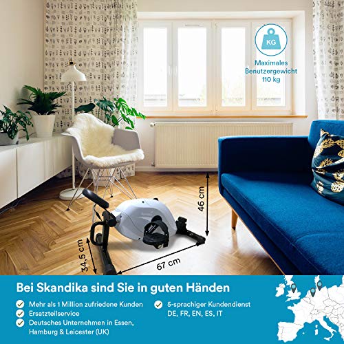 Skandika Pedal Trainer Liten Arm and Leg Trainer Mini Home Trainer Mini Trainer for home, office, and desk | LCD training computer, 8 levels, magnetic brake | 110kg user weight