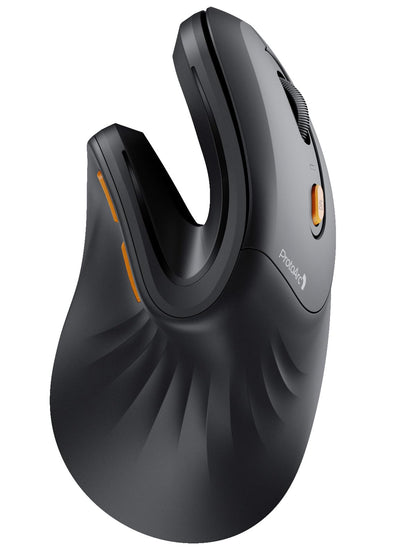 ProtoArc EM11 NL Ergonomic Vertical Mouse, MINI Wireless Rechargeable Mouse with 3 Devices (2*Bluetooth+USB), Vertical Wireless Mouse for Computer, iPad, Mac, Windows - Black