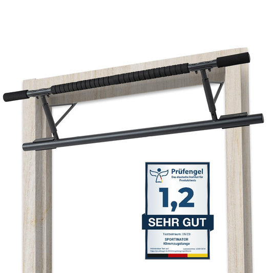 SPORTINATOR® Pull-Up Bar for any standard door frame, dimensions 100 x 27 x 34 cm, with padded handles, foldable design, perfect for your home gym.