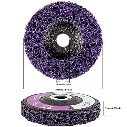 5 pieces grinding discs for angle grinder, 100mm wheel cleaning disc for paint removal and rust.